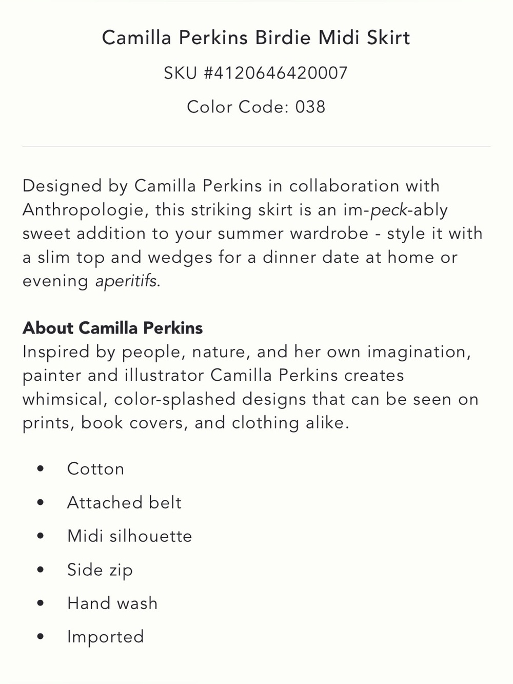 Camilla Perkins Birdie Midi Skirt ( 10) - Picture 8 of 10
